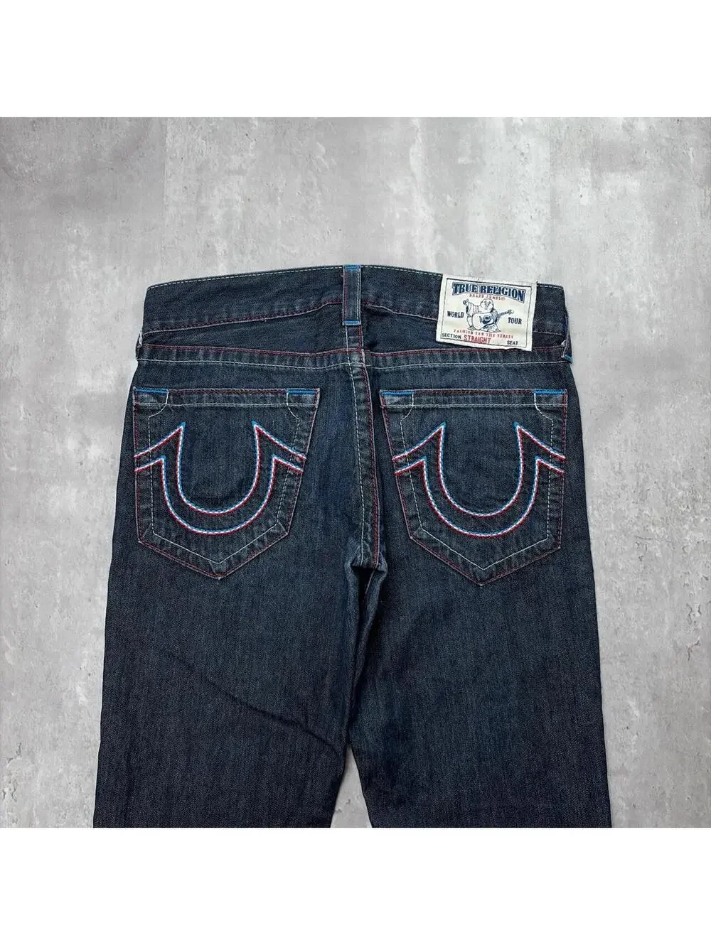 Y2K Dark Wash True Religion Grunge Gothiv Straight Denim Jeans
